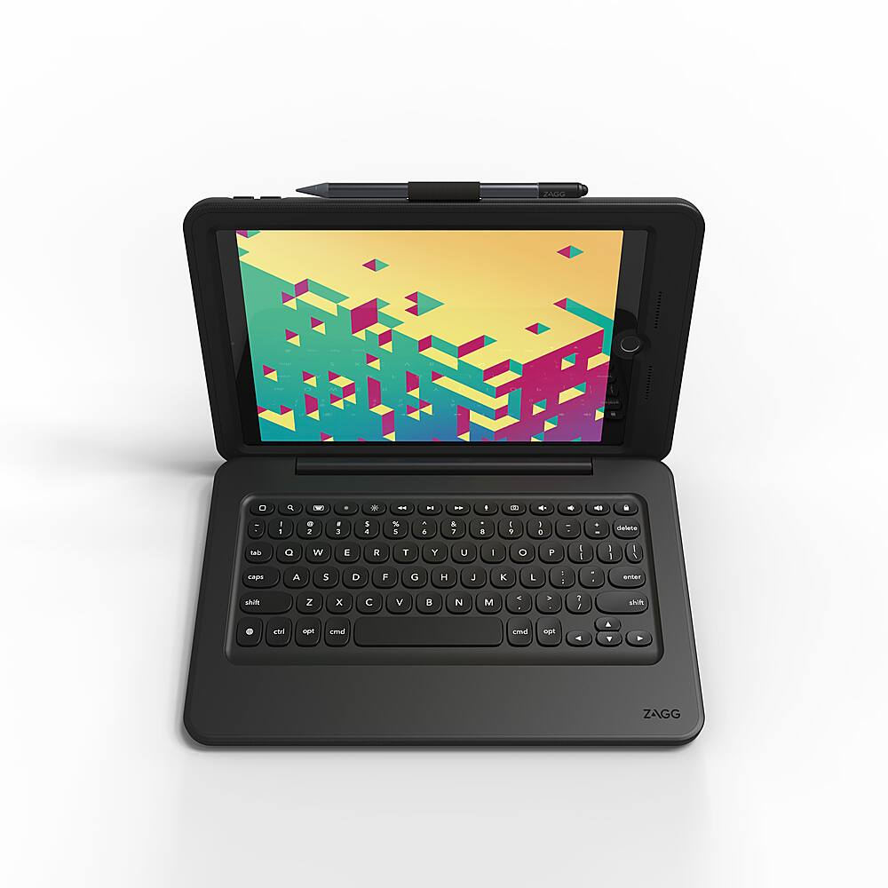Back. ZAGG - Rugged Book Keyboard Connect & Case for Apple iPad 10.2” (7th, 8th, 9th Gen) - Black.