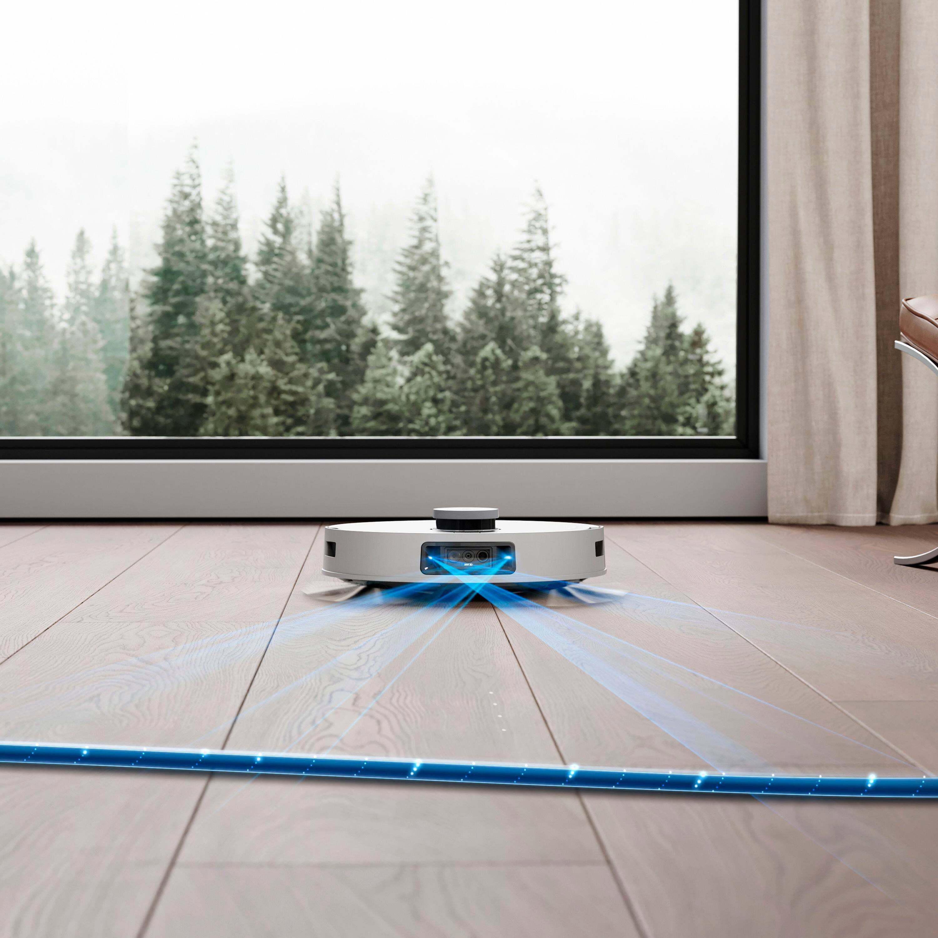 Alt View 11. ECOVACS Robotics - DEEBOT X1 OMNI Robot Vacuum & Mop with Auto Empty and Refill, Laser Mapping, AI Object Recognition and Self Clean - WHITE + SILVER.