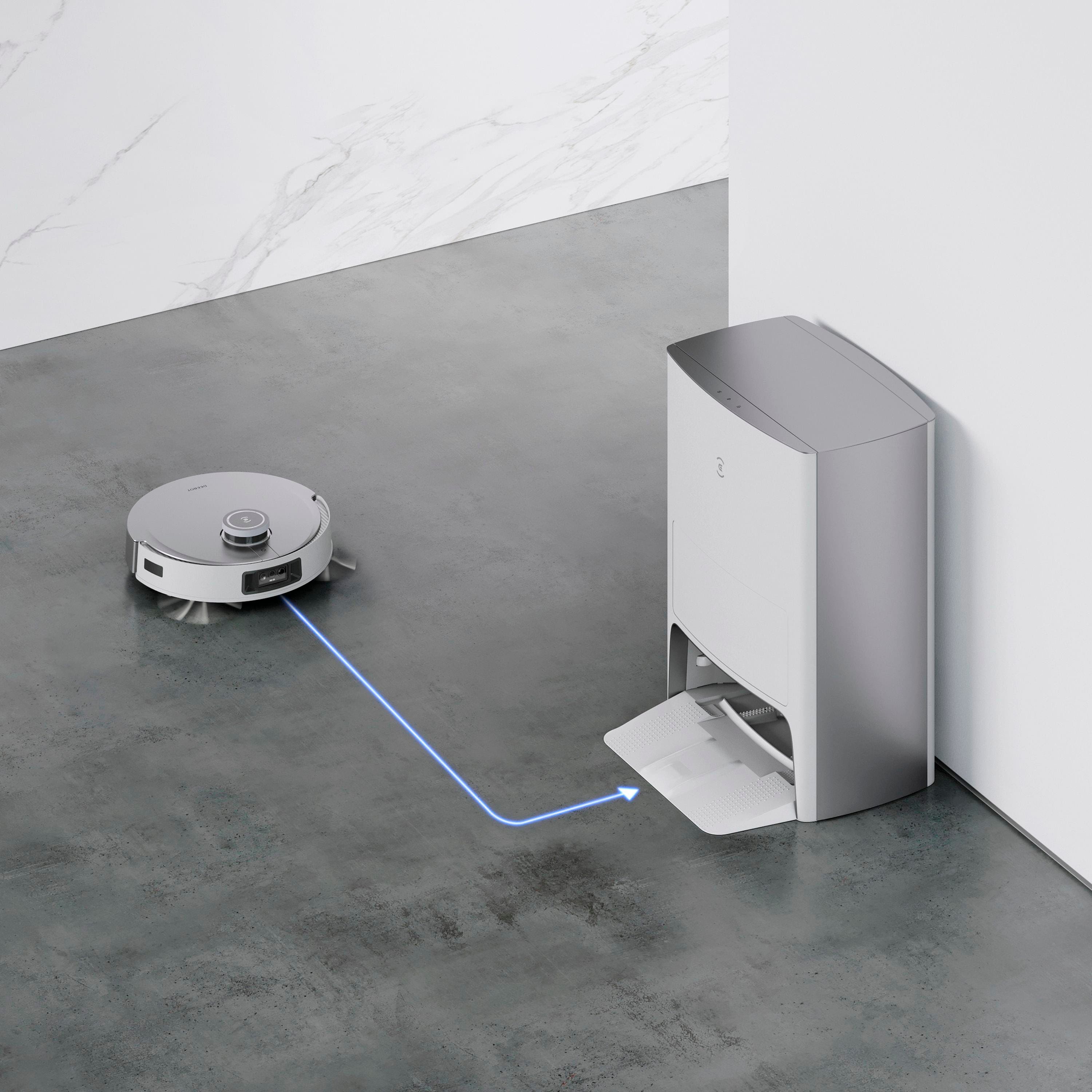 Alt View 14. ECOVACS Robotics - DEEBOT X1 OMNI Robot Vacuum & Mop with Auto Empty and Refill, Laser Mapping, AI Object Recognition and Self Clean - WHITE + SILVER.