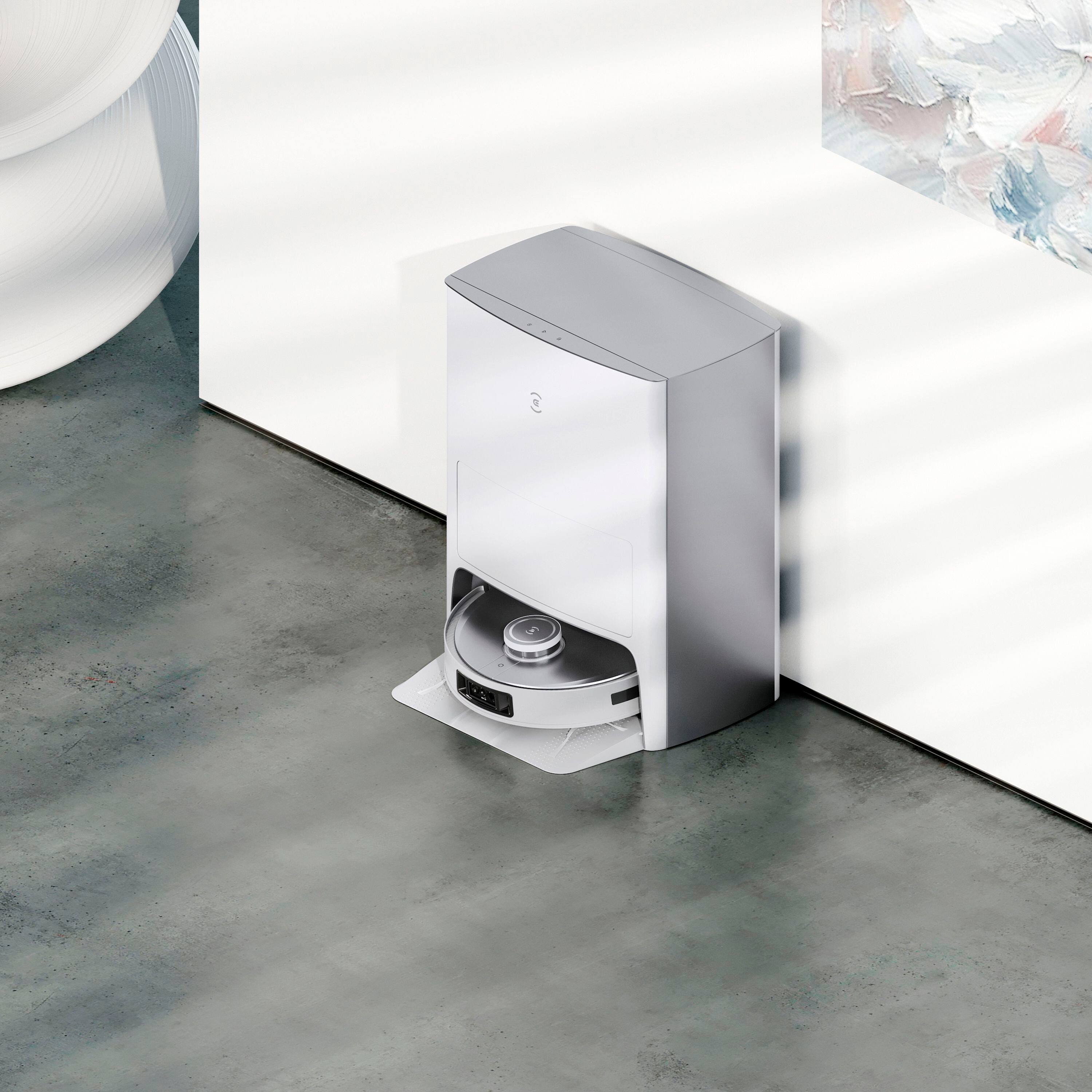 Alt View 15. ECOVACS Robotics - DEEBOT X1 OMNI Robot Vacuum & Mop with Auto Empty and Refill, Laser Mapping, AI Object Recognition and Self Clean - WHITE + SILVER.