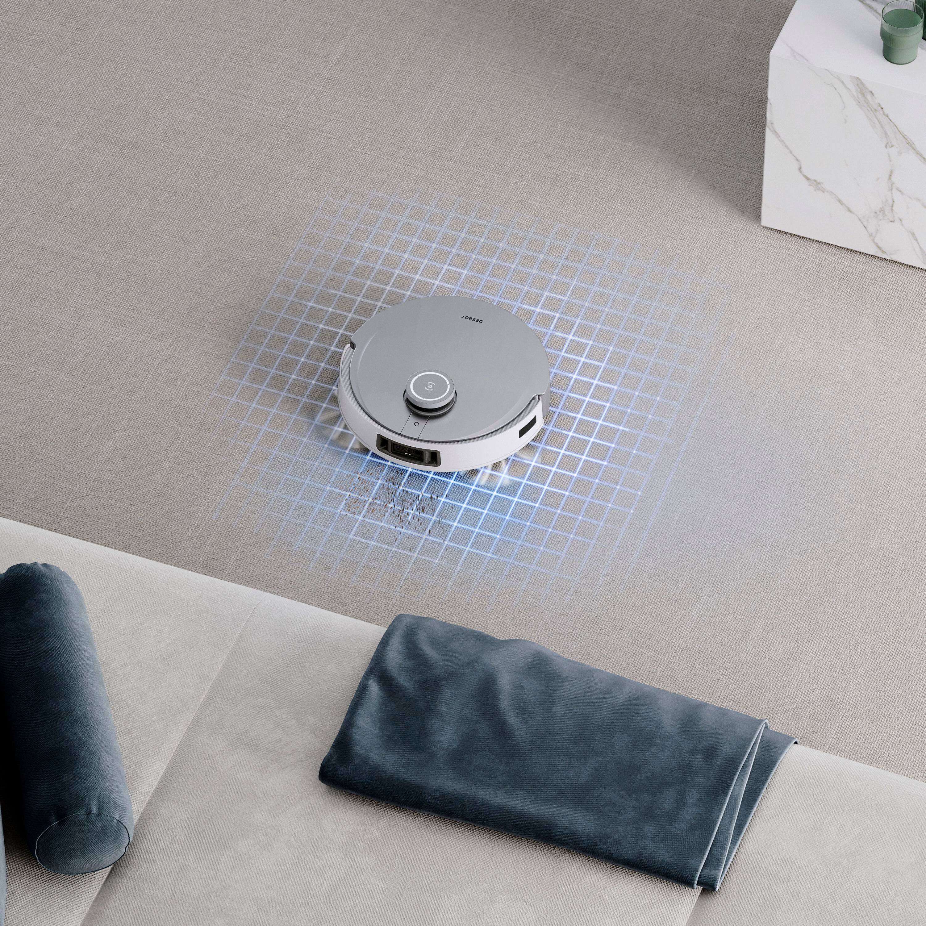 Alt View 18. ECOVACS Robotics - DEEBOT X1 OMNI Robot Vacuum & Mop with Auto Empty and Refill, Laser Mapping, AI Object Recognition and Self Clean - WHITE + SILVER.