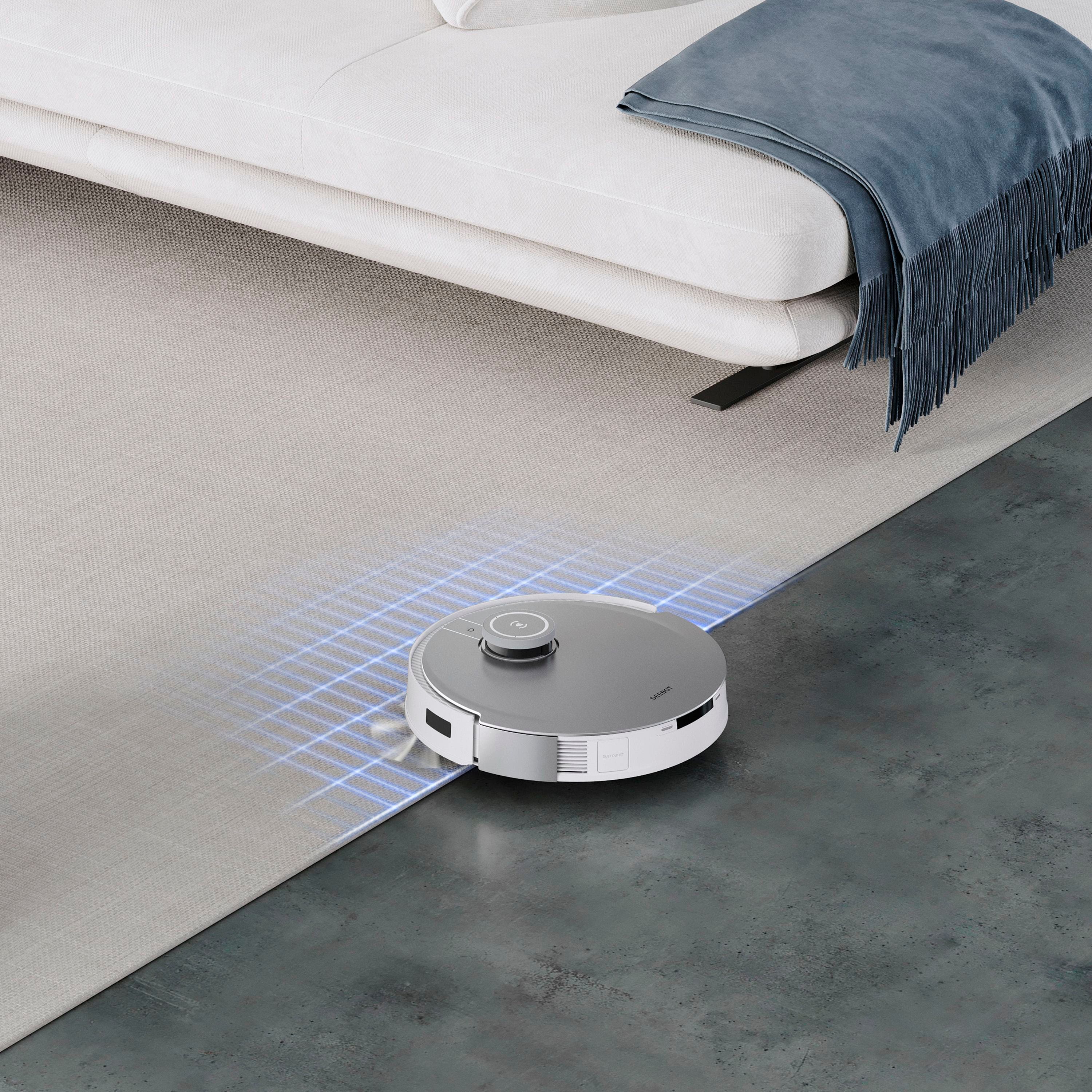 Alt View 19. ECOVACS Robotics - DEEBOT X1 OMNI Robot Vacuum & Mop with Auto Empty and Refill, Laser Mapping, AI Object Recognition and Self Clean - WHITE + SILVER.