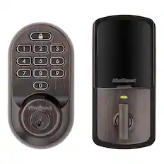 Front. Kwikset - Halo Smart Lock Wi-Fi Replacement Deadbolt with App/Keypad/Key Access - Venetian Bronze.