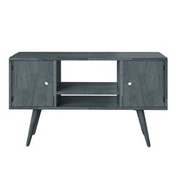Handy Living - Rhodes Mid-Century Modern Wood Entertainment Cabinet with Doors for TVs Up to 50" in Overall Width - Gray - Front_Zoom