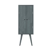 Handy Living - Rhodes Vertical Mid-Century Modern Wood Chest with Doors - Gray - Front_Zoom