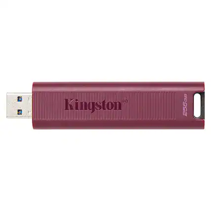 Front. Kingston - DataTraveler Max 256GB USB 3.2 Type-A Flash Drive Gen 2 - Red.