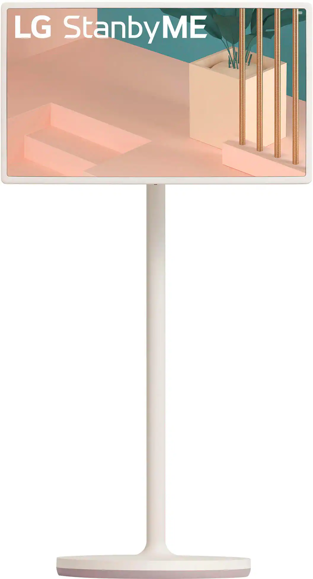 Front. LG - StanbyME 27” Class LED Full HD Smart webOS Touch Screen - Beige.