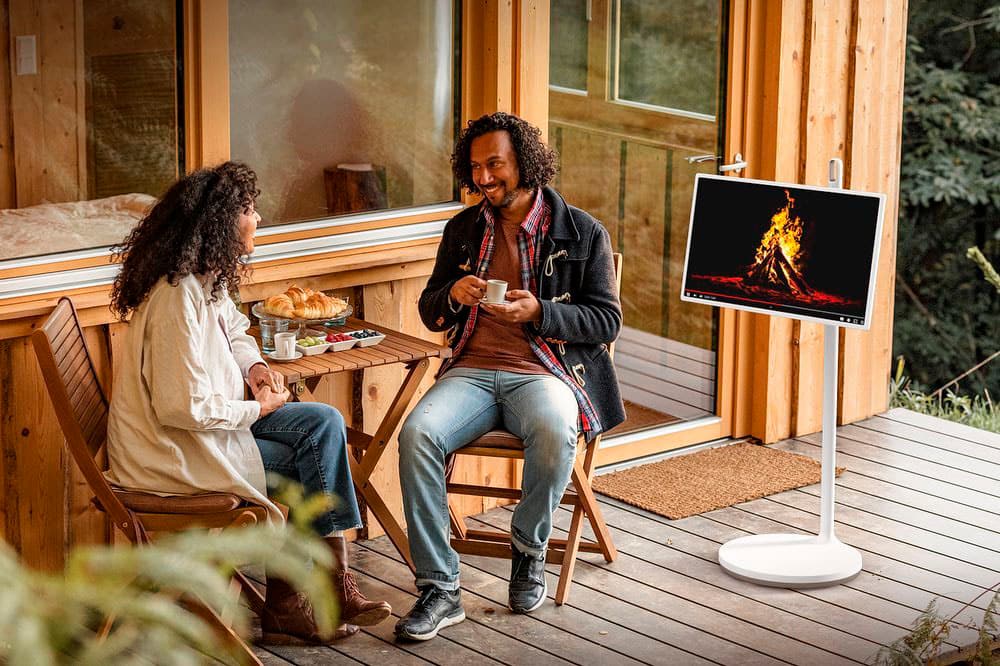 Remote Control. LG - StanbyME 27” Class LED Full HD Smart webOS Touch Screen - Beige.