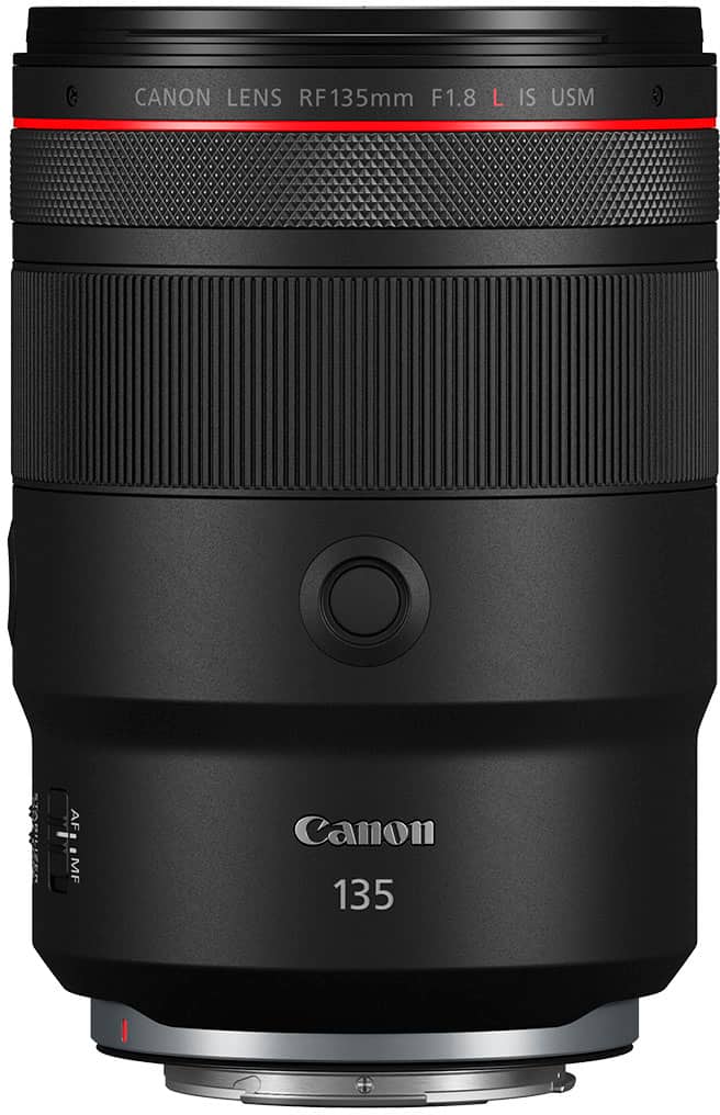 Front. Canon - RF135 F1.8L IS USM Telephoto Prime Lens for EOS R-Series Cameras - Black.