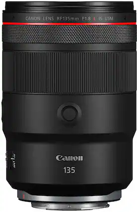 Front. Canon - RF135 F1.8L IS USM Telephoto Prime Lens for EOS R-Series Cameras - Black.