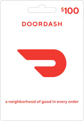Front. DoorDash - $100 Gift Card.