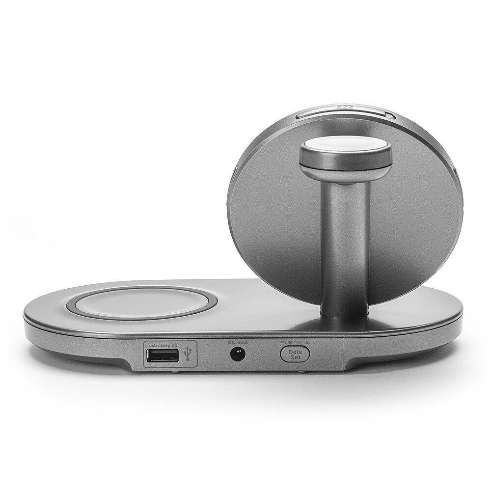 Alt View 20. iHome - Dual Qi Wireless Fast Charging, Airpod Charging, Apple Watch Charging, and USB Charging Alarm Clock - Multi.