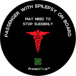 Protect Me - Car Window Decal Passenger with Epilepsy on board - Black