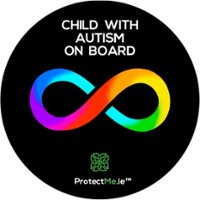 Protect Me - Car Window Decal Child with Autism on board - Black - Front_Zoom