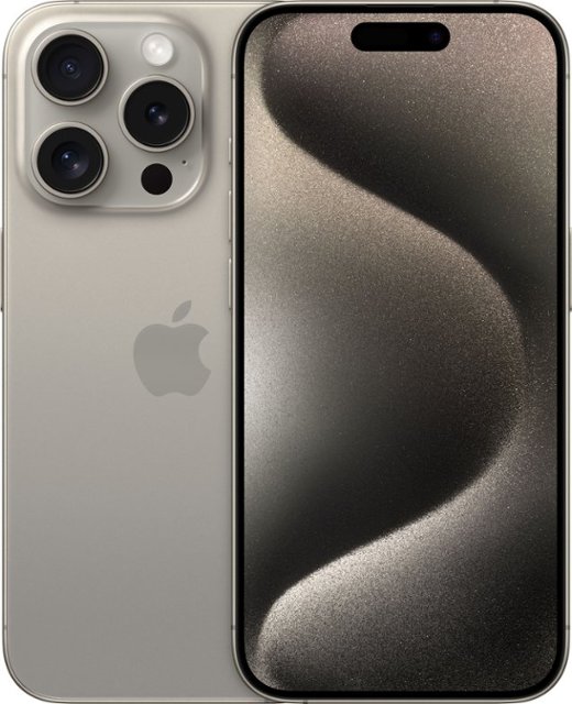 Front. Apple - iPhone 15 Pro 512GB - Natural Titanium.