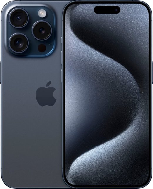 Front Zoom. Apple - iPhone 15 Pro 1TB - Blue Titanium (AT&T).