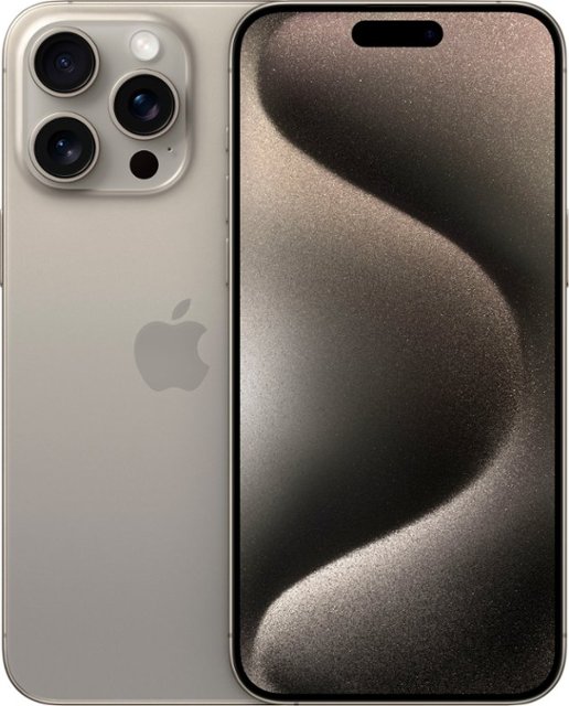 Front. Apple - iPhone 15 Pro Max 256GB - Natural Titanium.