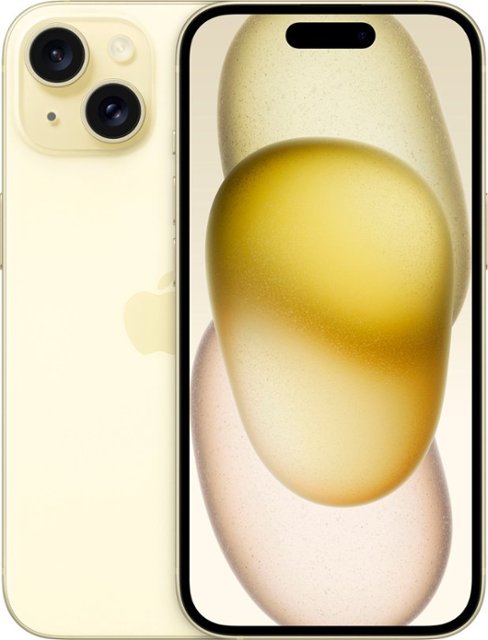 Front Zoom. Apple - iPhone 15 512GB - Yellow (Verizon).