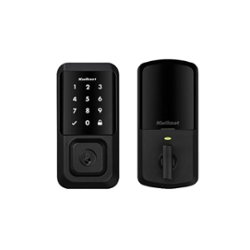 Kwikset - Halo Smart Lock Wi-Fi Replacement Deadbolt with App/Touchscreen/Key Access - Matte Black - Front_Zoom