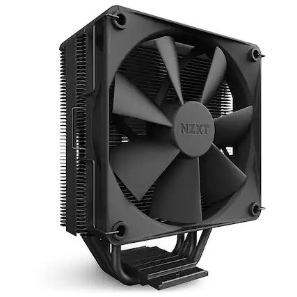 Front. NZXT - T120 120mm CPU Air Cooler (1 x 120mm F Fan) with Aluminum Heat Pipe Cove - Black.