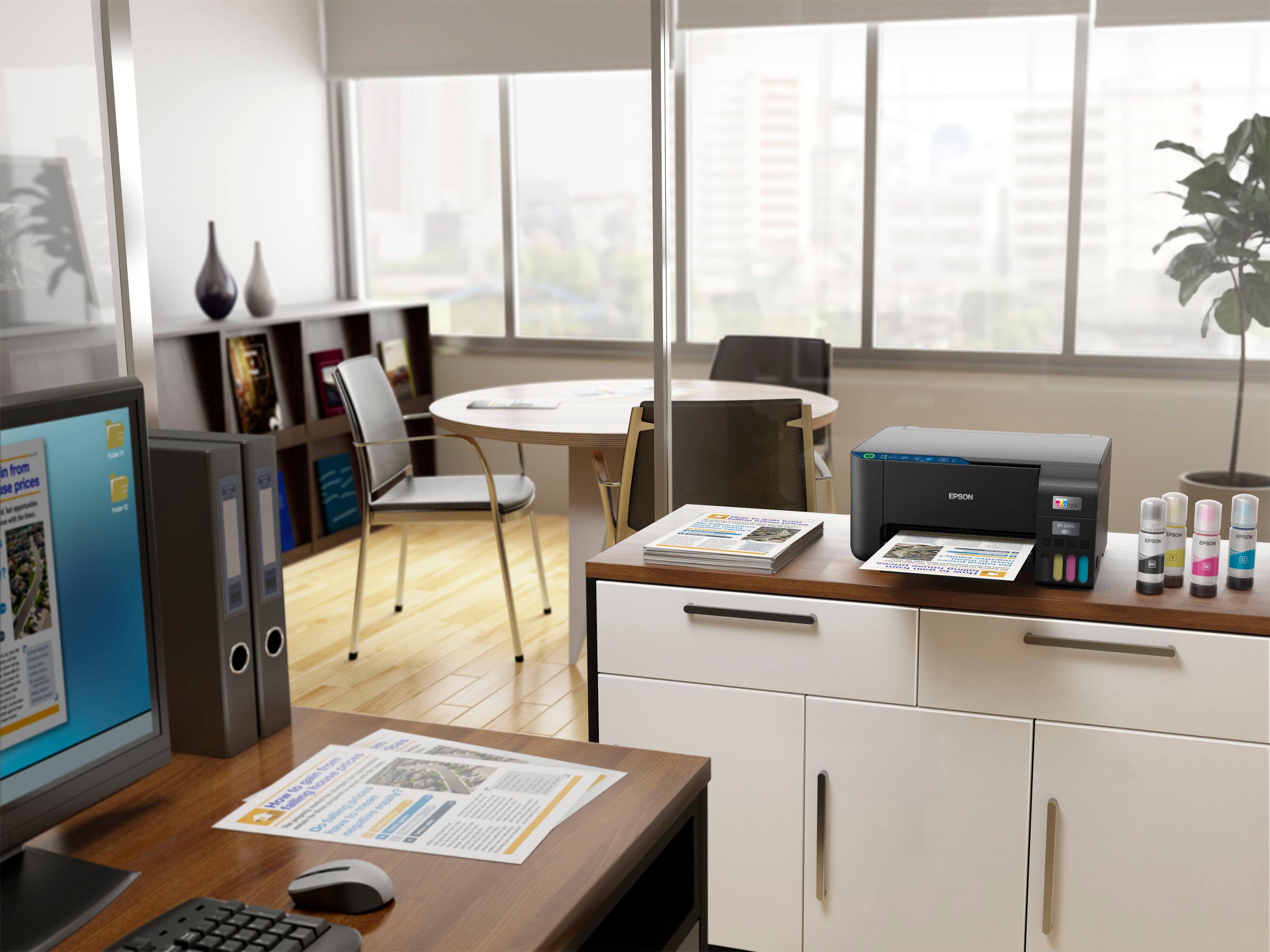 Alt View 29. Epson - EcoTank ET-2400 Wireless Color All-in-One Cartridge-Free Supertank Printer with Scan and Copy - Black.