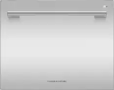 Front. Fisher & Paykel - Series 11 Single 24 in Smart Top Control, built-in Tall, DishDrawer Dishwasher with Sanitize Options - Silver.