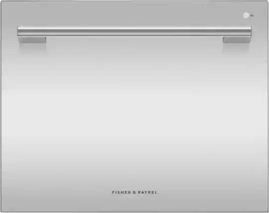 Front. Fisher & Paykel - Series 11 Single 24 in Smart Top Control, built-in Tall, DishDrawer Dishwasher with Sanitize Options - Silver.