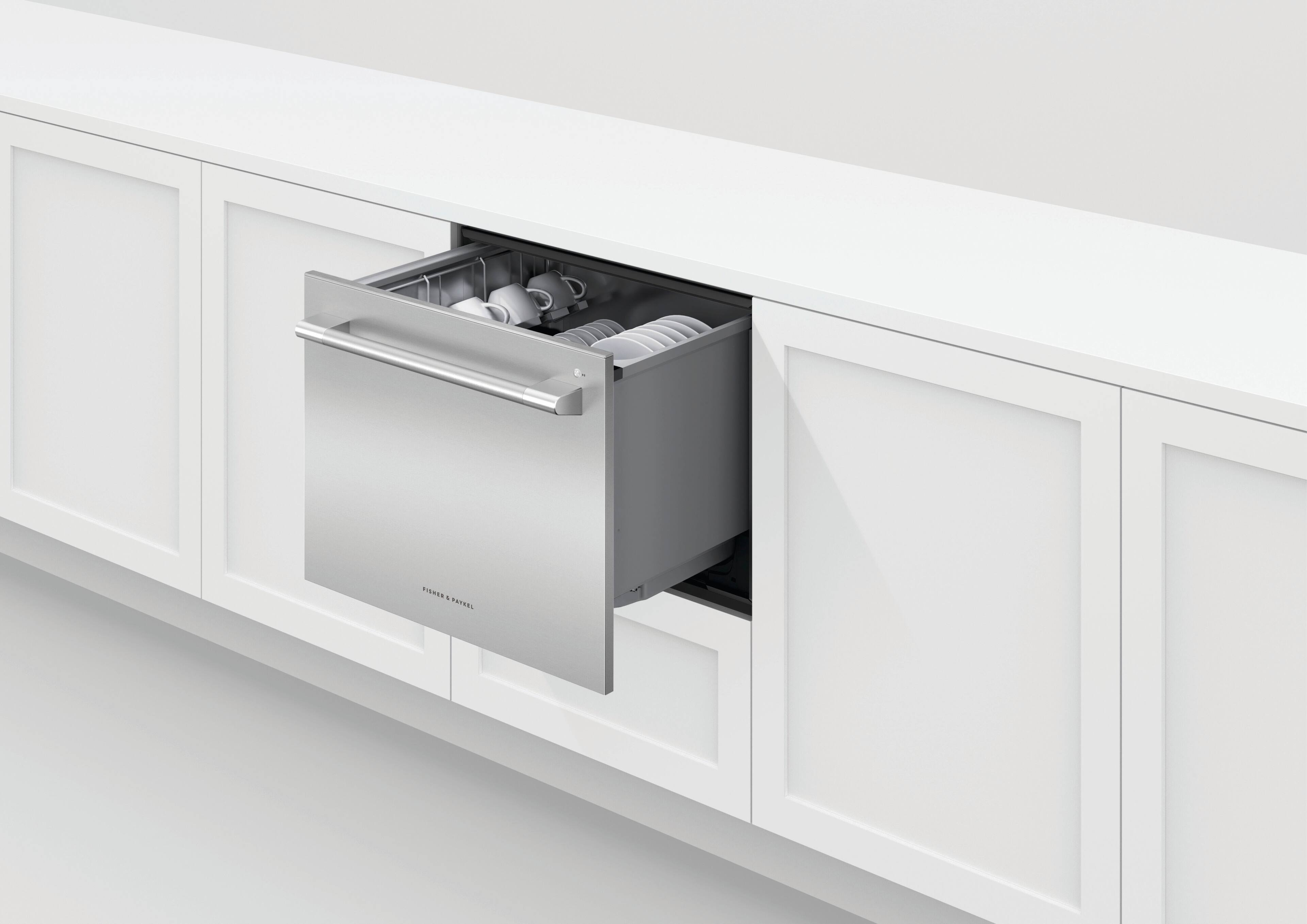 Alt View 11. Fisher & Paykel - Series 11 Single  24 in Smart Top Control, built-in Tall, DishDrawer Dishwasher with Sanitize Options - Silver.