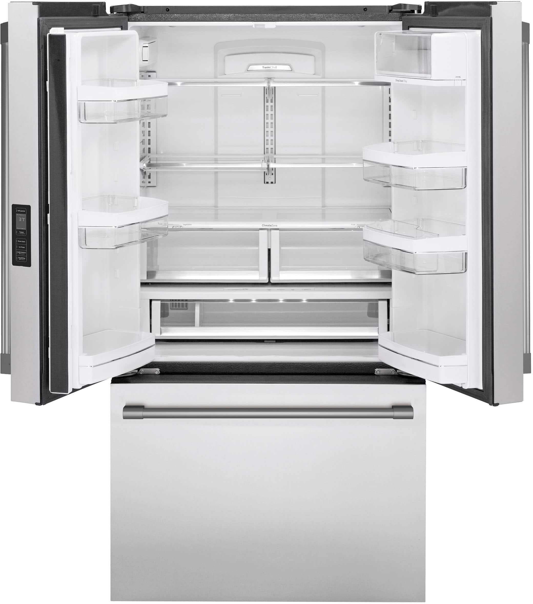 Alt View 2. Monogram - 23.1 Cu. Ft. French Door Counter-Depth Refrigerator - Stainless Steel.