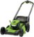 Angle. Greenworks - 80 Volt 21-Inch Self-Propelled Lawn Mower (1 x 4.0Ah Battery and 1 x Charger) - Green.