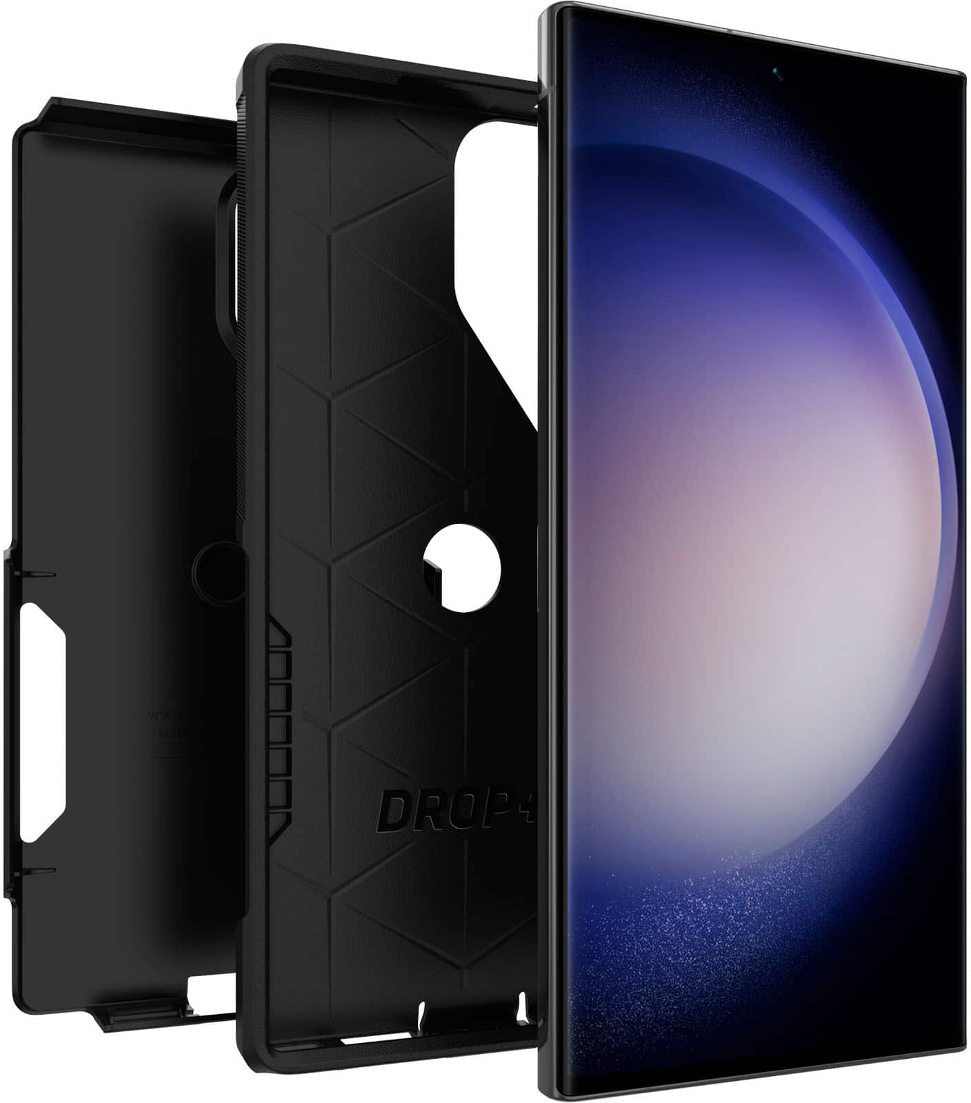 Angle. OtterBox - Commuter Series Hard Shell for Samsung Galaxy S23 Ultra - Black.