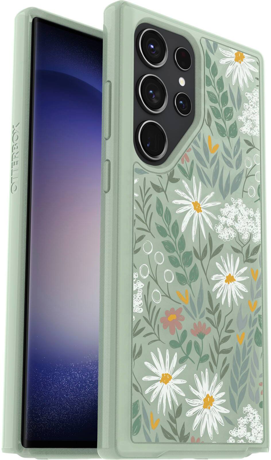 Left. OtterBox - Symmetry Series Soft Shell for Samsung Galaxy S23 Ultra - Sage Advice.