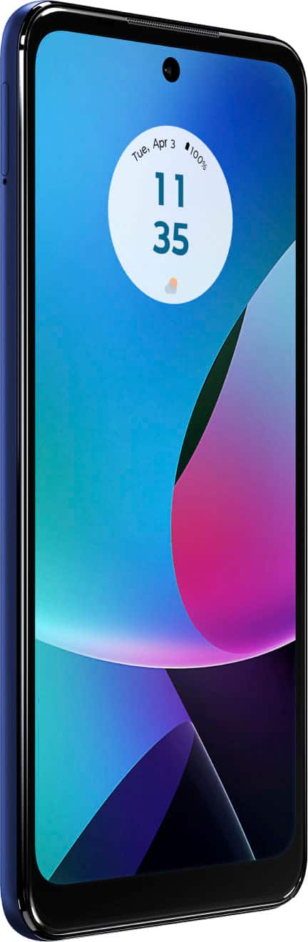 Left. Motorola - Moto G Play 2023 32GB (Unlocked) - Navy Blue.