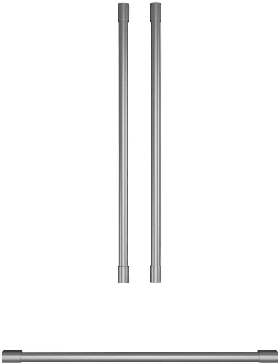 Front. Monogram - Statement Handle Kit for Select Monogram Refrigerators - Silver.