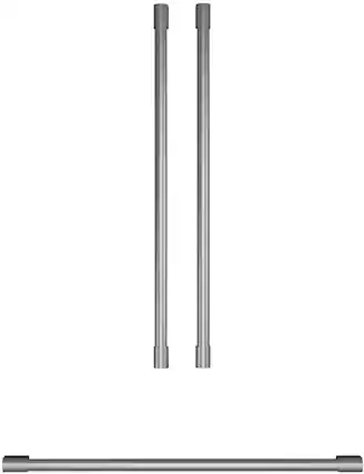 Front. Monogram - Statement Handle Kit for Select Monogram Refrigerators - Silver.