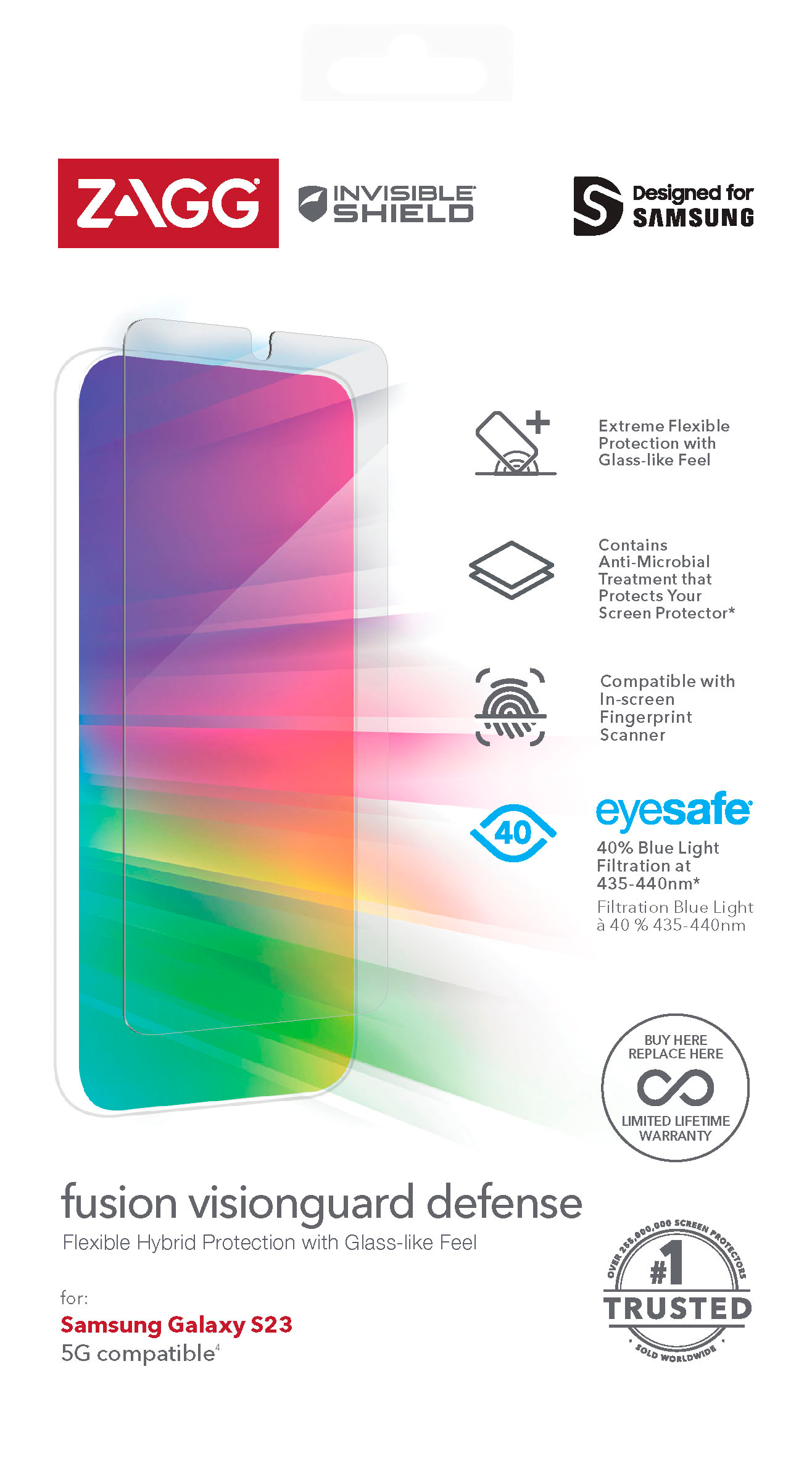 ZAGG InvisibleShield Fusion Defense Curve Flexible Hybrid Screen Protector  for Samsung Galaxy S23 Ultra 200310869 - Best Buy