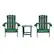 Front. Alamont Home - Charlestown Indoor/Outdoor Adirondack Style Side Table and 2 Chair Set in Green - Green.