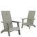 Front. Alamont Home - Sawyer Set of 2 Gray Modern Dual Slat Back Indoor/Outdoor Adirondack Style Chairs - Gray.