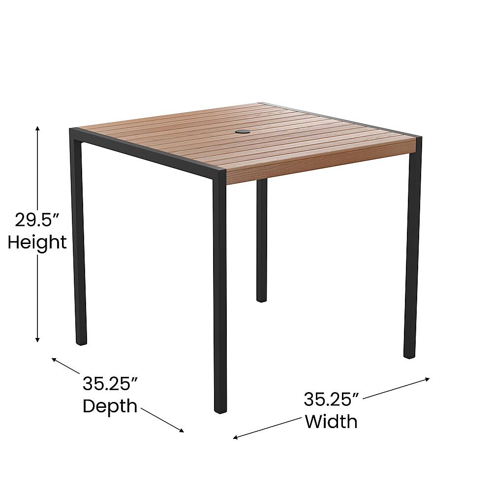 Alt View 12. Alamont Home - Lark Outdoor Square Modern  3 Piece Patio Set - Teak.