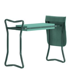 Flash Furniture - Assisi Garden Kneeler & Tool Pouch - Padded Bench/Seat for Kneeling/Sitting - Green - Front_Zoom
