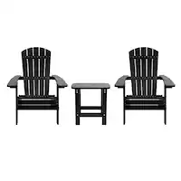 Alamont Home - Charlestown Outdoor Rectangle Cottage Resin 3 Piece Patio Set - Black - Front_Zoom