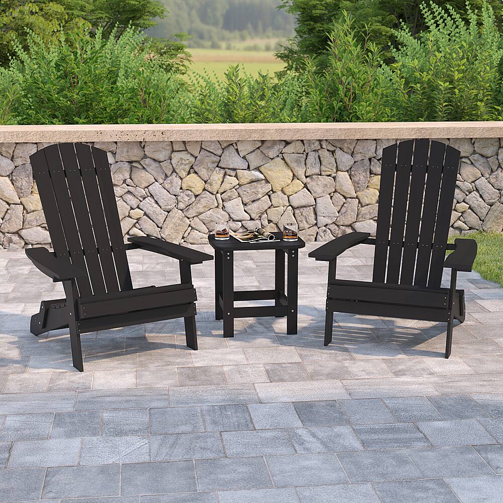Alt View 11. Alamont Home - Charlestown Outdoor Rectangle Cottage Resin 3 Piece Patio Set - Black.