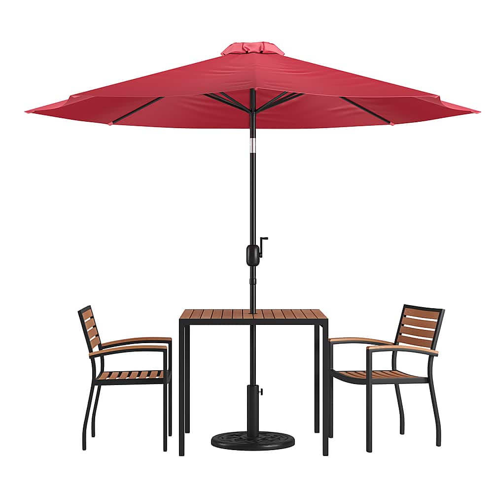Alamont Home - Lark Outdoor Square Modern 5 Piece Patio Set - Red - Front_Zoom