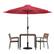 Front. Alamont Home - Lark Outdoor Square Modern 5 Piece Patio Set - Red.