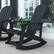 Alt View 12. Alamont Home - Savannah Adirondack Style Poly Resin Wood Rocking Chair for Indoor/Outdoor Use - Gray - Black.