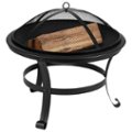 Alt View 14. Flash Furniture - Savannah Rocking Patio Chairs and Fire Pit - Black.