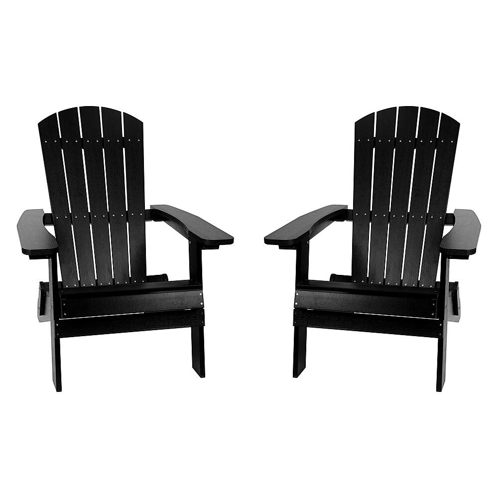 Front. Alamont Home - Charlestown Adirondack Chair (set of 2) - Black.