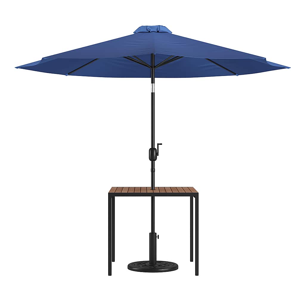 Front. Alamont Home - Lark Outdoor Square Modern 3 Piece Patio Set - Navy.