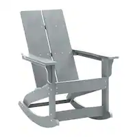Alamont Home - Finn Modern 2-Slat Adirondack Poly Resin Rocking Chair for Indoor/Outdoor Use - Gray - Front_Zoom