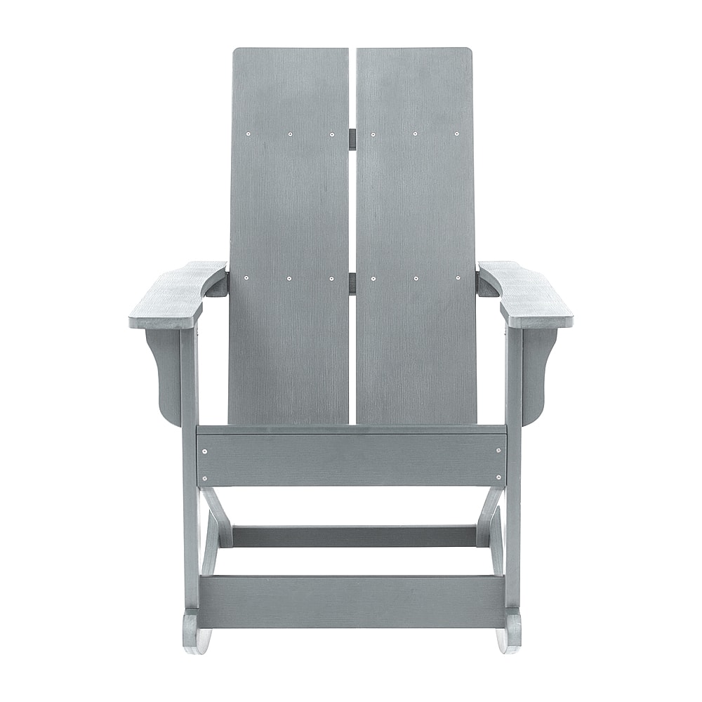 Alt View 11. Alamont Home - Finn Modern 2-Slat Adirondack Poly Resin Rocking Chair for Indoor/Outdoor Use - Gray - Gray.